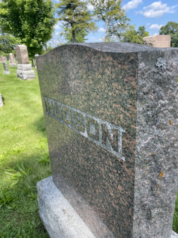 Butle Hudson's Headstone - Back - Little Lake Cemetery, Peterborough, ON