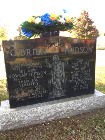 Carlisle & Mary Ann Hudson Headstone - St. Peter's Cemetery, Peterborough, ON